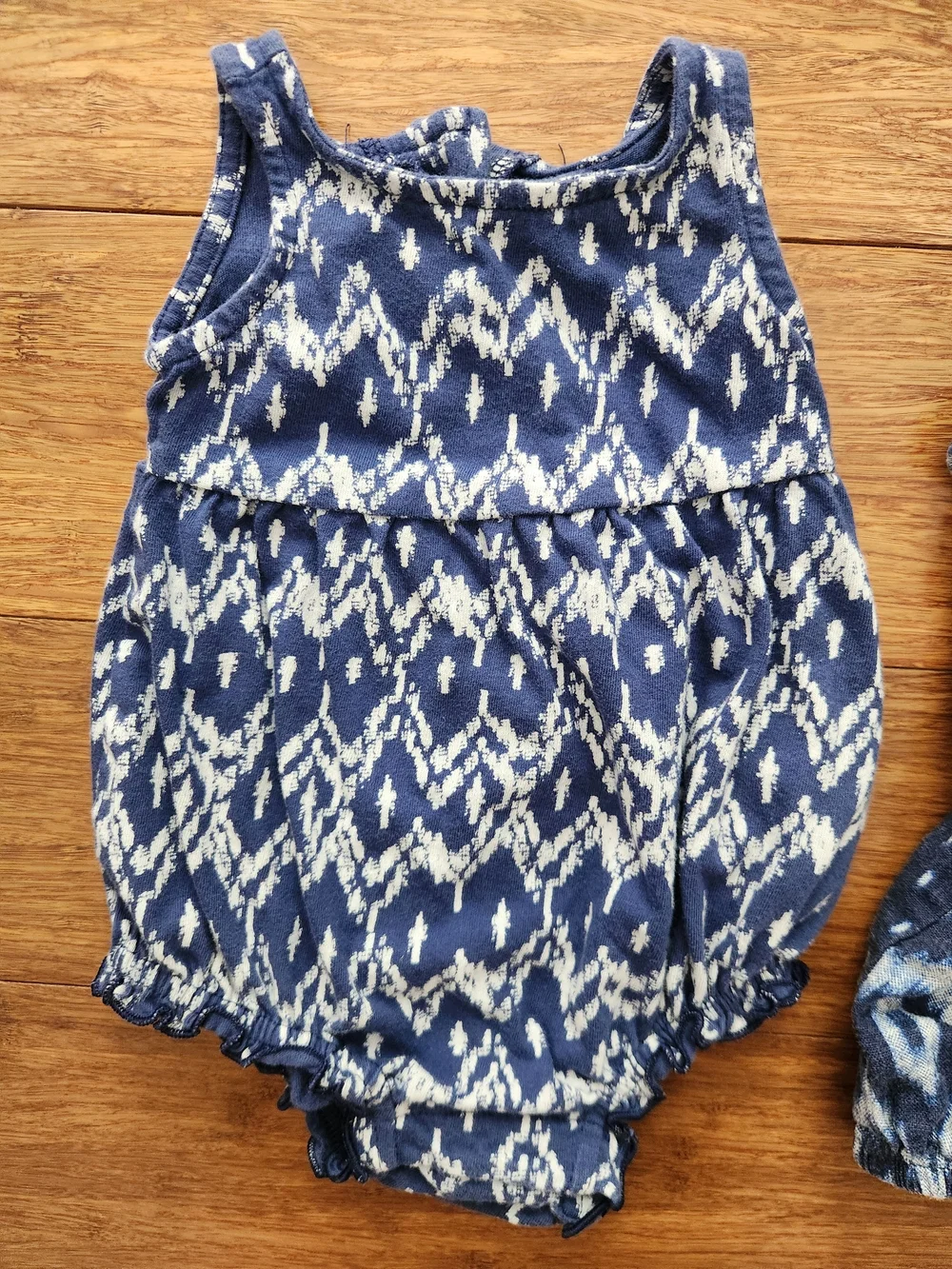 Set Of 2 Baby Girl Summer One Piece Blue Shorts Rompers, 0-3 Months
